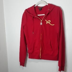 Red Hoodie with Gold Accents